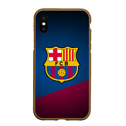 Чехол iPhone XS Max матовый FCB Barcelona, цвет: 3D-коричневый