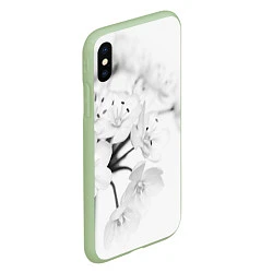 Чехол iPhone XS Max матовый Белая сакура, цвет: 3D-салатовый — фото 2