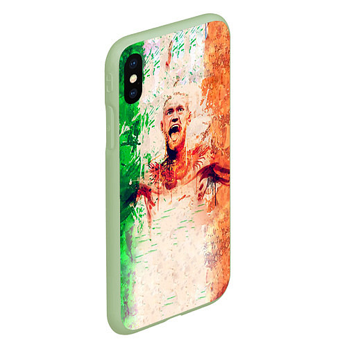 Чехол iPhone XS Max матовый Conor McGregor: Ireland / 3D-Салатовый – фото 2