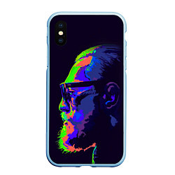 Чехол iPhone XS Max матовый McGregor Neon, цвет: 3D-голубой