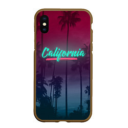 Чехол iPhone XS Max матовый California, цвет: 3D-коричневый