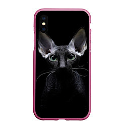 Чехол iPhone XS Max матовый Сфинкс 2, цвет: 3D-малиновый