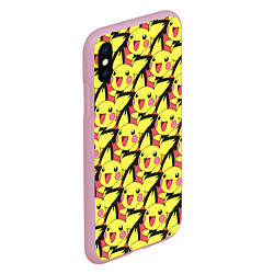 Чехол iPhone XS Max матовый Pikachu, цвет: 3D-розовый — фото 2