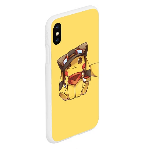 Чехол iPhone XS Max матовый Pikachu / 3D-Белый – фото 2