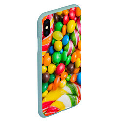 Чехол iPhone XS Max матовый Сладкие конфетки, цвет: 3D-мятный — фото 2