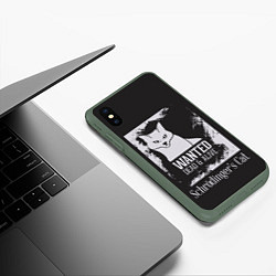 Чехол iPhone XS Max матовый Wanted Cat, цвет: 3D-темно-зеленый — фото 2