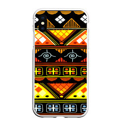 Чехол iPhone XS Max матовый Element ethnic, цвет: 3D-белый