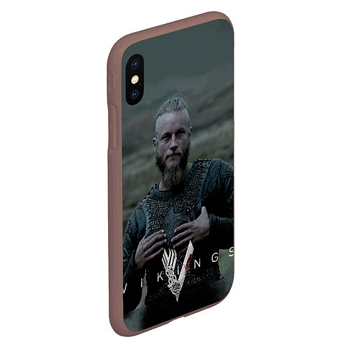 Чехол iPhone XS Max матовый Vikings: Ragnarr Lodbrok / 3D-Коричневый – фото 2