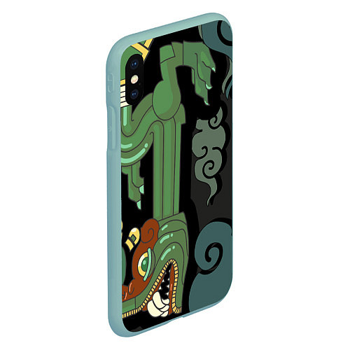 Чехол iPhone XS Max матовый Cs:go - Fire Serpent Огненный змей / 3D-Мятный – фото 2