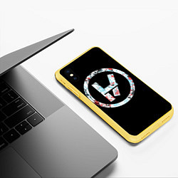 Чехол iPhone XS Max матовый 21 Pilots: Symbol, цвет: 3D-желтый — фото 2