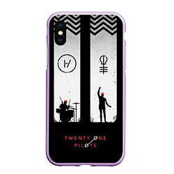 Чехол iPhone XS Max матовый Twenty One Pilots: Lines, цвет: 3D-сиреневый