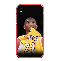 Чехол iPhone XS Max матовый Kobe Bryant, цвет: 3D-красный