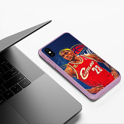 Чехол iPhone XS Max матовый LeBron 23: Cleveland, цвет: 3D-сиреневый — фото 2