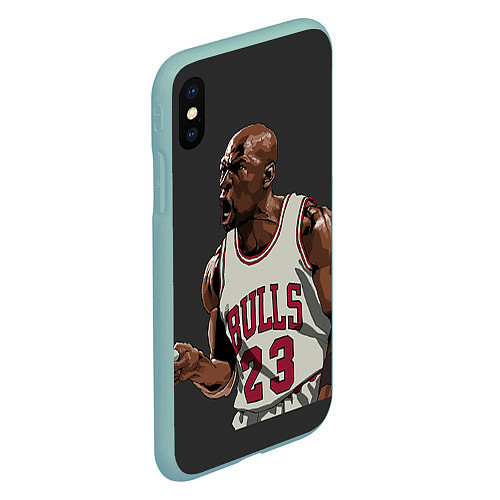 Чехол iPhone XS Max матовый Bulls 23: Jordan / 3D-Мятный – фото 2