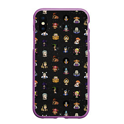 Чехол iPhone XS Max матовый One Piece. Pixel art pattern