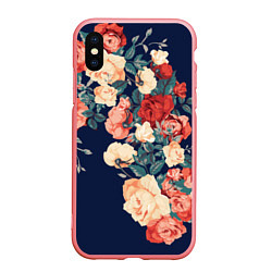 Чехол iPhone XS Max матовый Fashion flowers