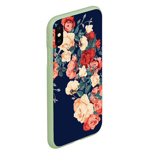 Чехол iPhone XS Max матовый Fashion flowers / 3D-Салатовый – фото 2