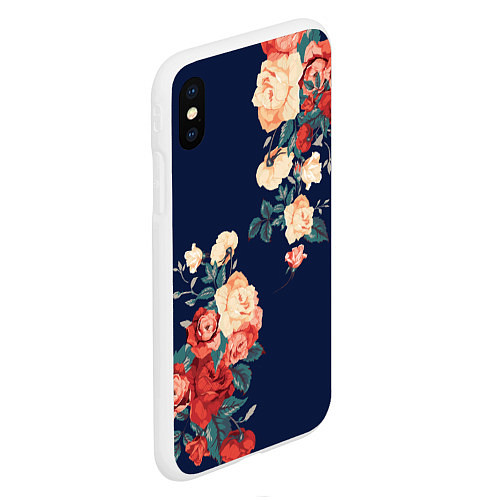 Чехол iPhone XS Max матовый Fashion flowers / 3D-Белый – фото 2