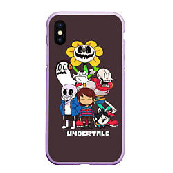 Чехол iPhone XS Max матовый Undertale 3, цвет: 3D-сиреневый