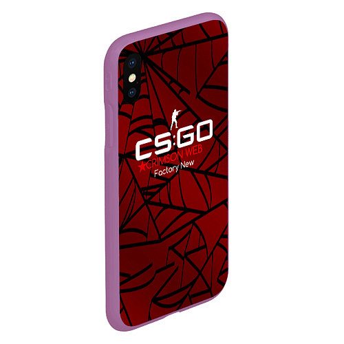 Чехол iPhone XS Max матовый Cs:go - Crimson Web Style Factory New Кровавая пау / 3D-Фиолетовый – фото 2