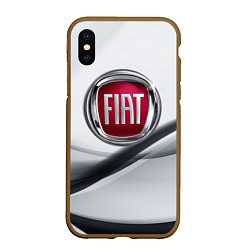 Чехол iPhone XS Max матовый FIAT, цвет: 3D-коричневый