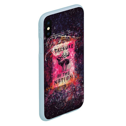 Чехол iPhone XS Max матовый Tresure of the nation(pink) / 3D-Голубой – фото 2