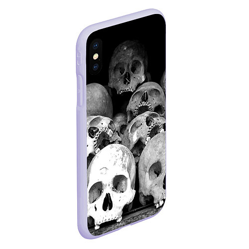 Чехол iPhone XS Max матовый Черепа / 3D-Светло-сиреневый – фото 2