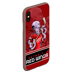 Чехол iPhone XS Max матовый Detroit Red Wings, цвет: 3D-коричневый — фото 2