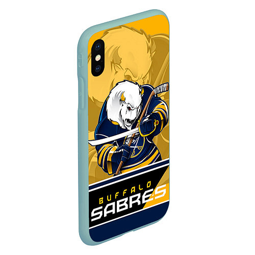 Чехол iPhone XS Max матовый Buffalo Sabres / 3D-Мятный – фото 2