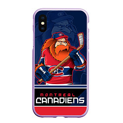Чехол iPhone XS Max матовый Montreal Canadiens, цвет: 3D-сиреневый