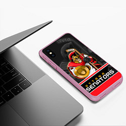 Чехол iPhone XS Max матовый Ottawa Senators, цвет: 3D-розовый — фото 2