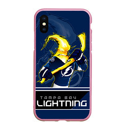 Чехол iPhone XS Max матовый Bay Lightning, цвет: 3D-розовый