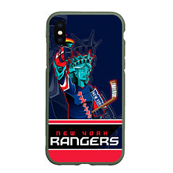 Чехол iPhone XS Max матовый New York Rangers