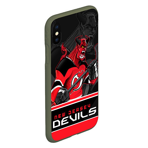 Чехол iPhone XS Max матовый New Jersey Devils / 3D-Темно-зеленый – фото 2