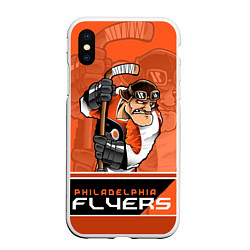 Чехол iPhone XS Max матовый Philadelphia Flyers, цвет: 3D-белый