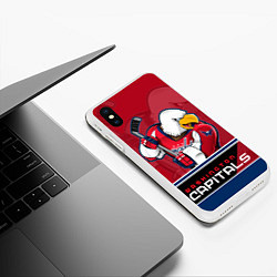 Чехол iPhone XS Max матовый Washington Capitals, цвет: 3D-белый — фото 2