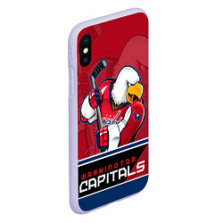 Чехол iPhone XS Max матовый Washington Capitals, цвет: 3D-светло-сиреневый — фото 2