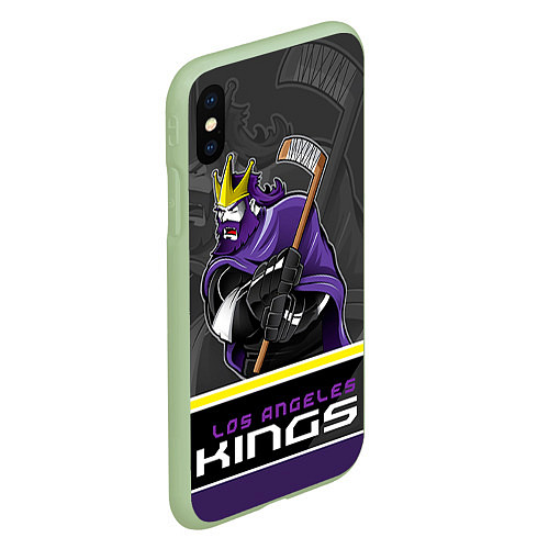 Чехол iPhone XS Max матовый Los Angeles Kings / 3D-Салатовый – фото 2