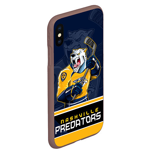 Чехол iPhone XS Max матовый Nashville Predators / 3D-Коричневый – фото 2