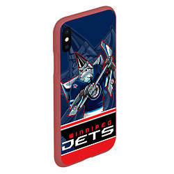 Чехол iPhone XS Max матовый Winnipeg Jets, цвет: 3D-красный — фото 2