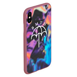 Чехол iPhone XS Max матовый BMTH Rain, цвет: 3D-малиновый — фото 2