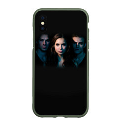 Чехол iPhone XS Max матовый Vampire Trio, цвет: 3D-темно-зеленый