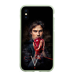 Чехол iPhone XS Max матовый Damon Salvatore V3, цвет: 3D-салатовый