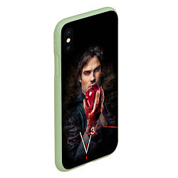 Чехол iPhone XS Max матовый Damon Salvatore V3, цвет: 3D-салатовый — фото 2