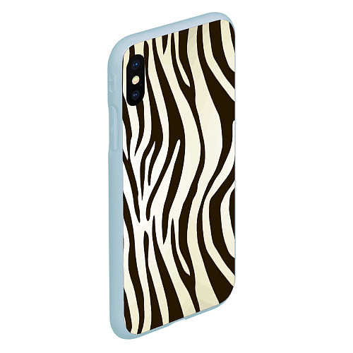 Чехол iPhone XS Max матовый Шкура зебры / 3D-Голубой – фото 2