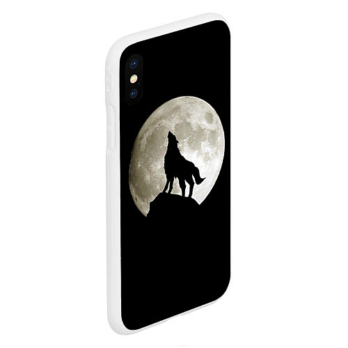 Чехол iPhone XS Max матовый Moon Wolf / 3D-Белый – фото 2