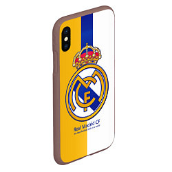 Чехол iPhone XS Max матовый Real Madrid CF, цвет: 3D-коричневый — фото 2