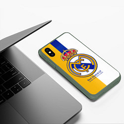 Чехол iPhone XS Max матовый Real Madrid CF, цвет: 3D-темно-зеленый — фото 2