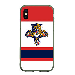 Чехол iPhone XS Max матовый Florida Panthers, цвет: 3D-темно-зеленый