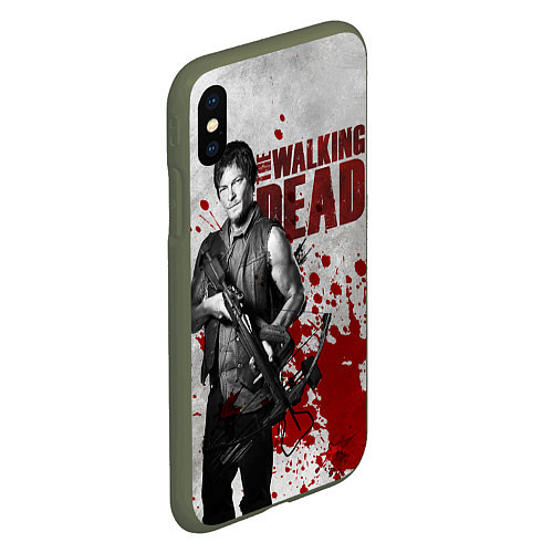 Чехол iPhone XS Max матовый Walking Dead: Deryl Dixon / 3D-Темно-зеленый – фото 2